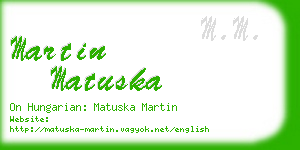 martin matuska business card